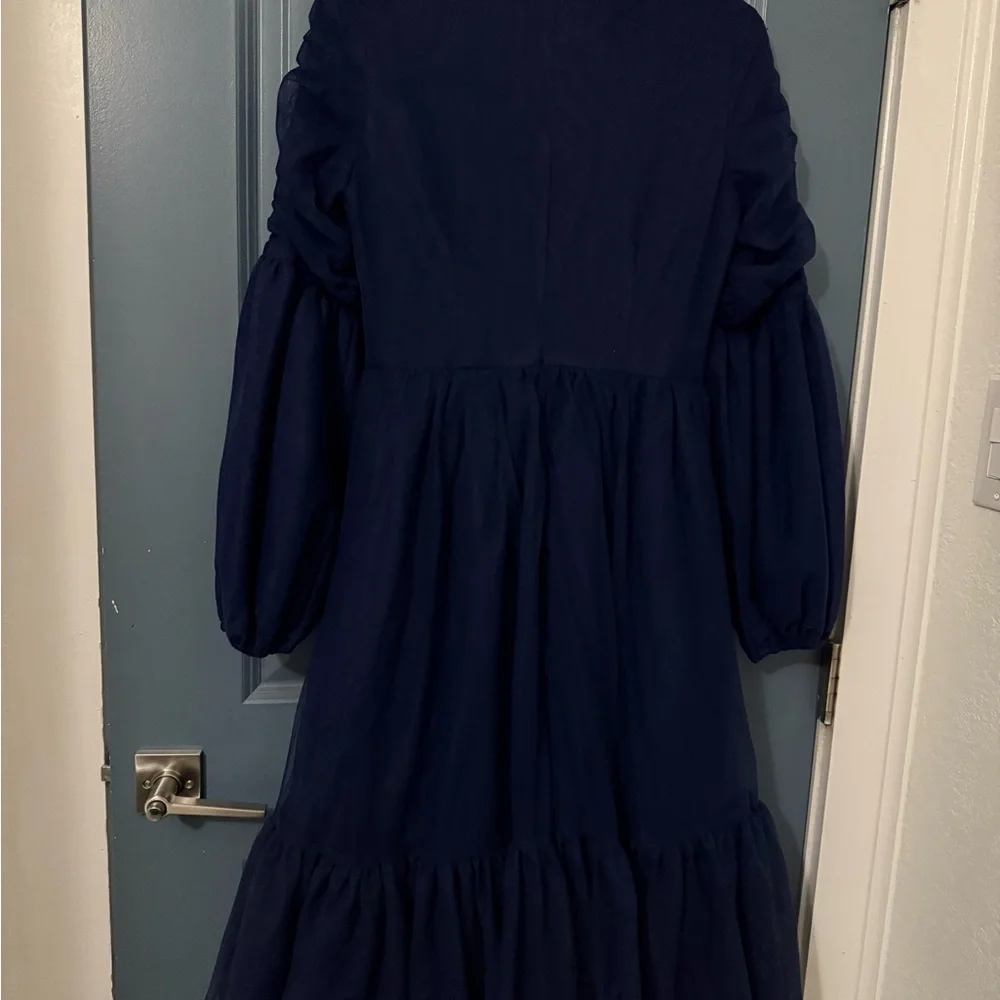 Elegant Navy Blue Dress - Picture 2 of 5